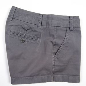 J Crew Chino Cotton Shorts Very Short Gray Cuffed Mid Rise - Women's Size